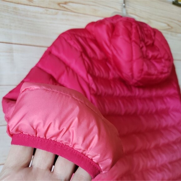 Eddie Bauer Kid's Reversible Quilted Puffer Jacket Hood Winter Snow Medium Pink - Picture 5 of 11
